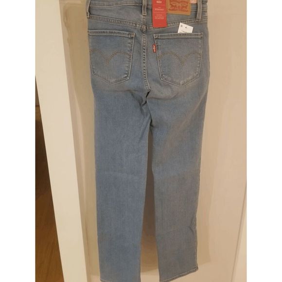 NEW Womens 24X32 LEVIS 714 Straight Leg Jeans Mid Rise Cotton 218340017 Blue - Picture 2 of 2